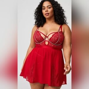 Torrid Diamante Lace Underwire Babydoll NWT Sz